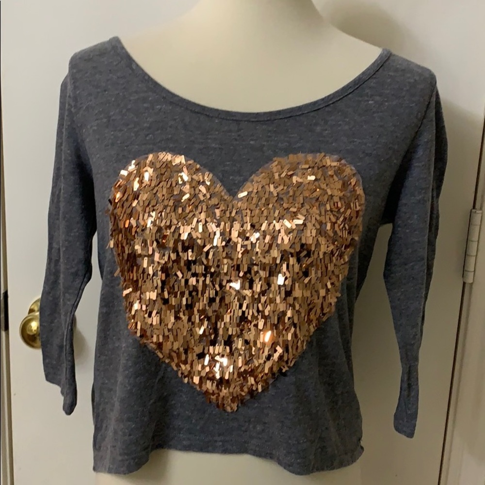 Charlotte Russe Size Medium Metallic and Gray Top